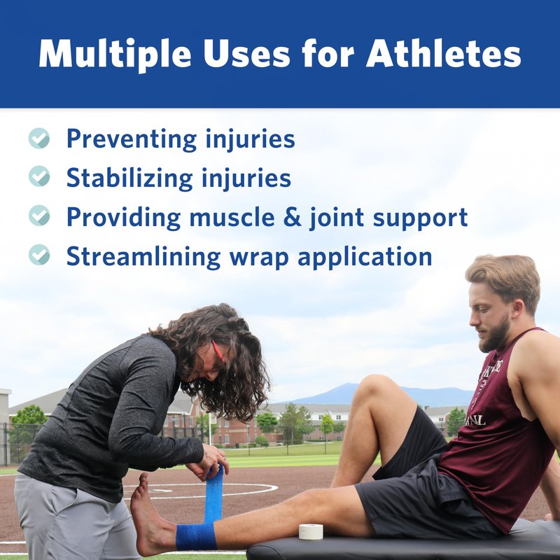 OVIK Health PowerFlex – Self-Adhering Sports Wrap for Injury Prevention & Post-Injury Stability – Medical-Grade, Sweat & Water Resistant First Aid Wrap for Athletes - Black, 2 inch, 6 Rolls