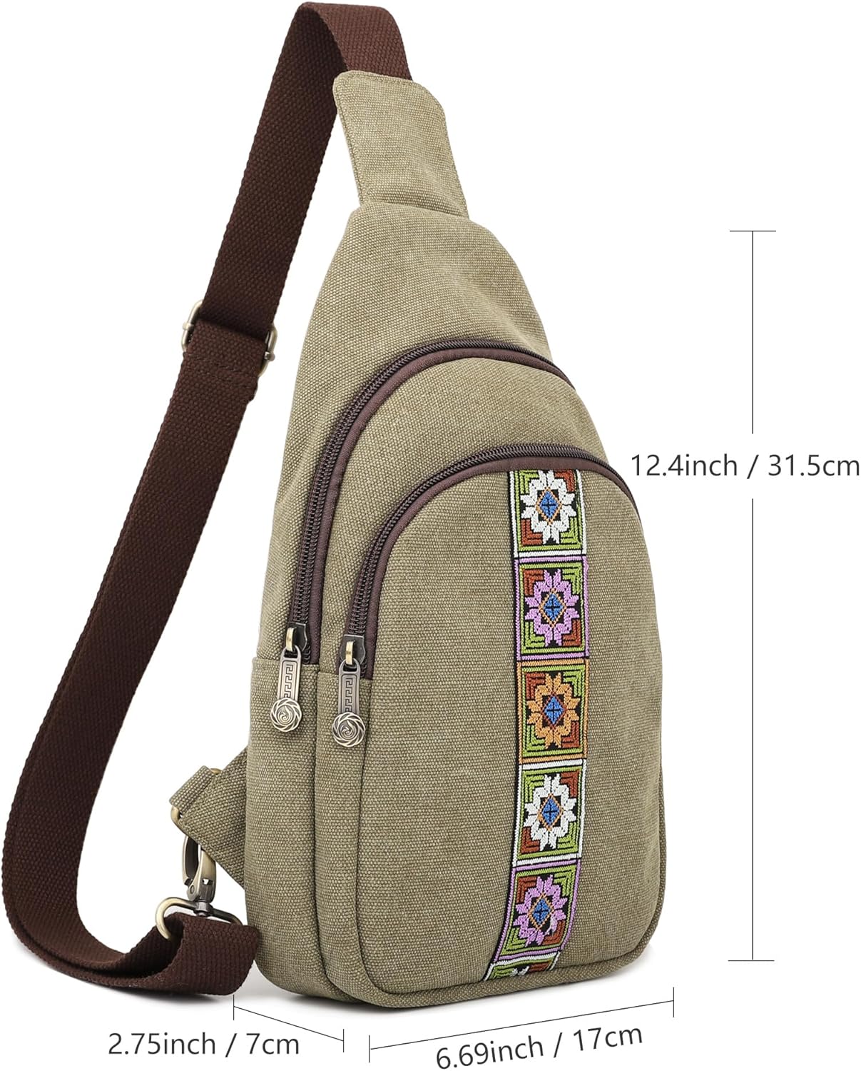 SILKAREA Canvas Sling Bag - Versatile Crossbody Purse for Travel & Hiking | Small Daypack Design