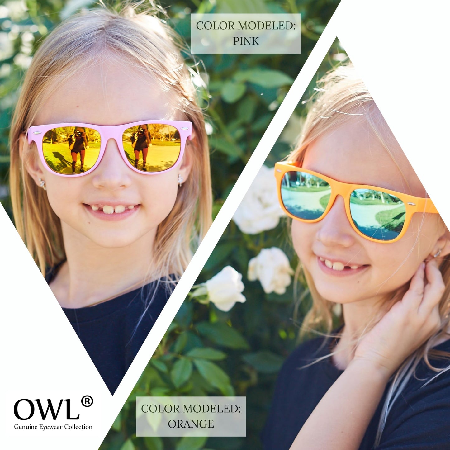 Kids Matte Frame Polarized Mirror Lens Sunglasses Protect Child's Eyes Red