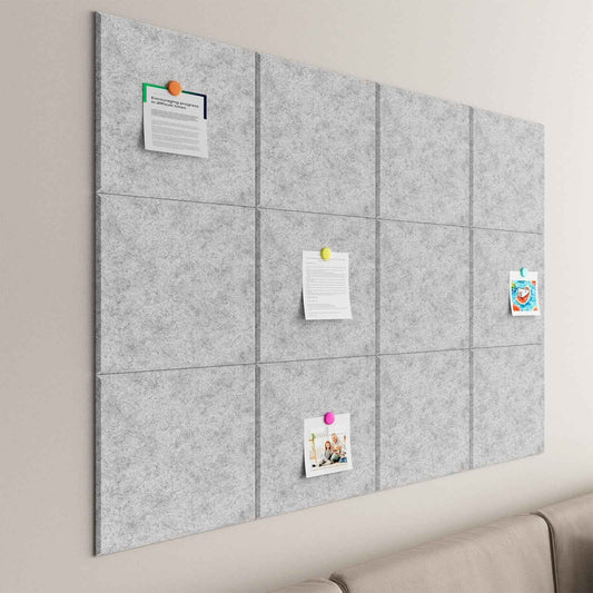 Baysola Large Cork Boards for Walls – 48 x 36 Self Adhesive Felt Wall Tiles, Ideal for Office Wall Organizing Bulletin Board, Easy to Install Cork Boards Felt Board