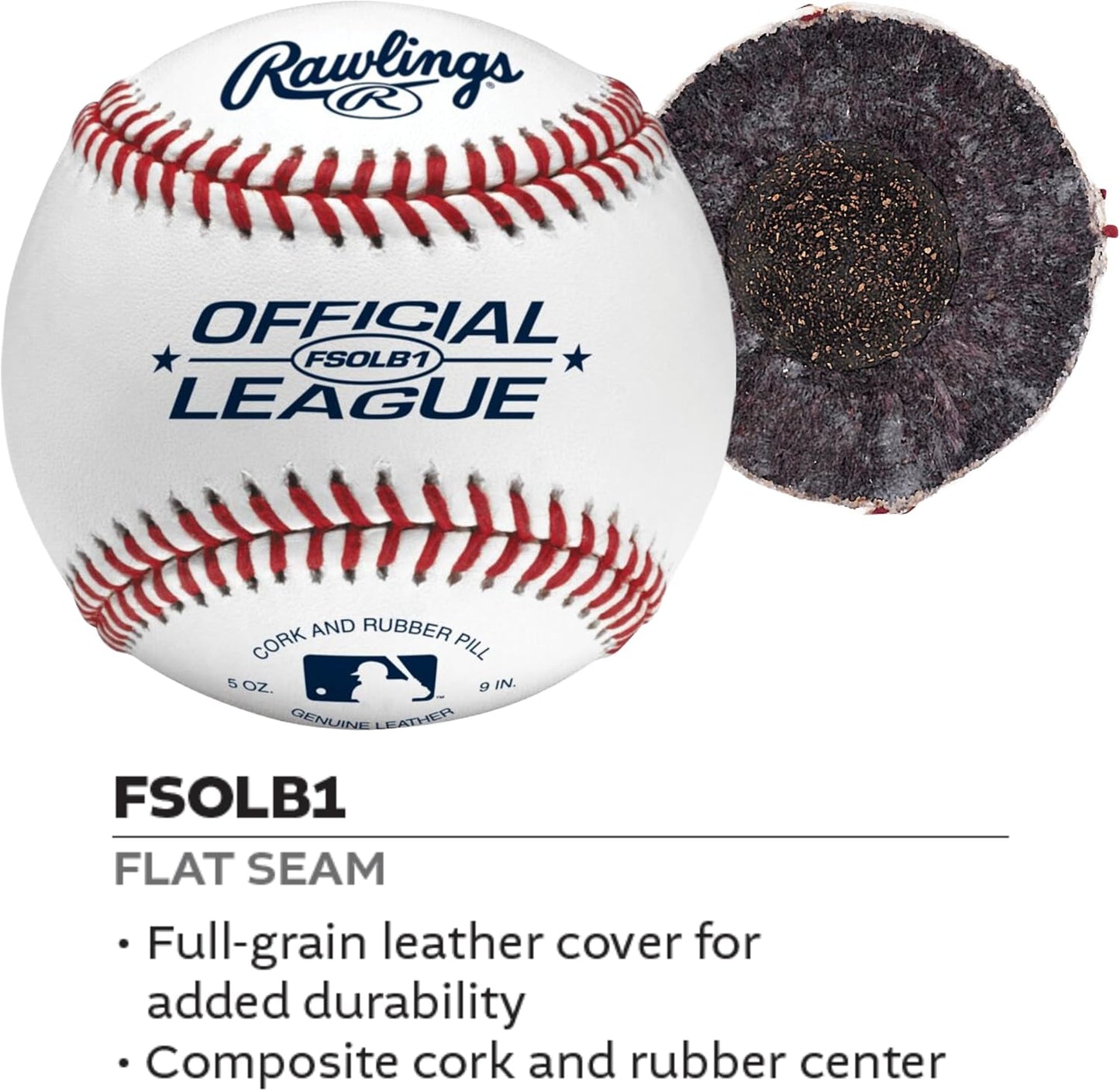 Rawlings Official League Baseballs - Flat Seam Design for Youth 14U | 12 Count Practice Pack