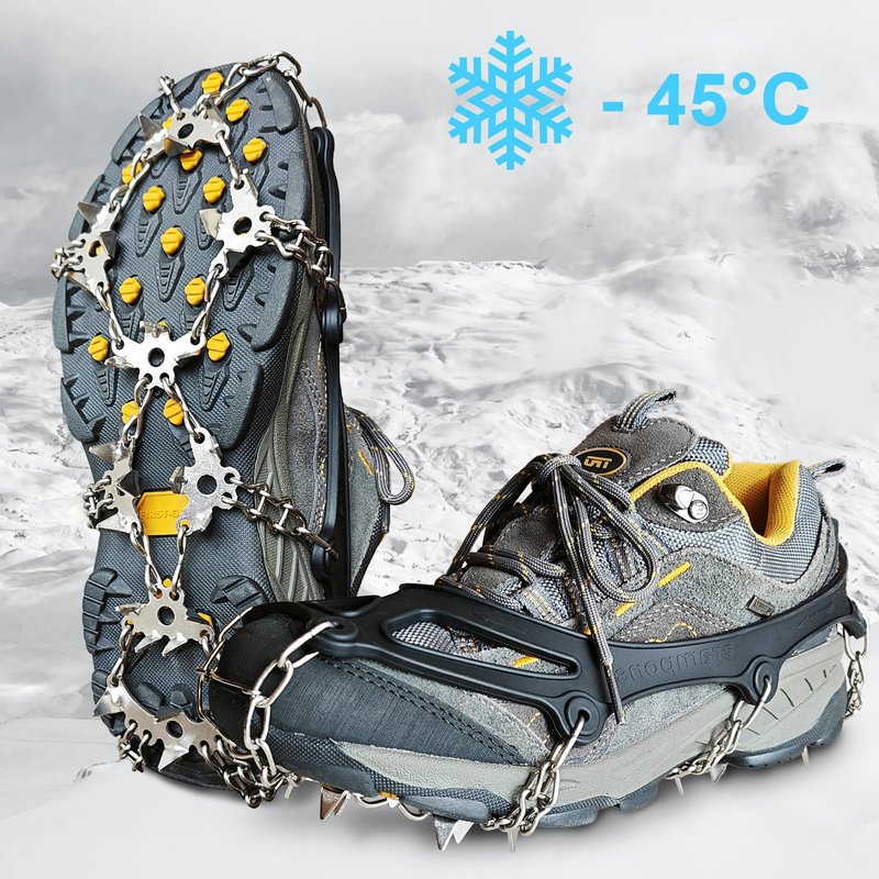 Non-Slip Gripper Spikes for Shoes and Boots - 26 Stainless Steel Spikes for Superior Traction on Ice and Snow - Shoe Talons Anti-Slip Design for Safe