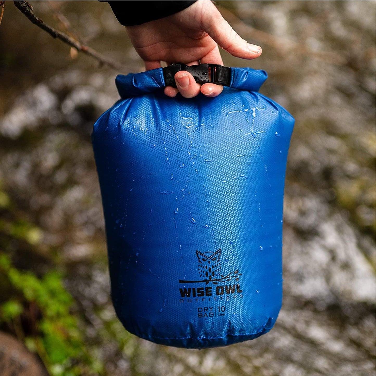 Wise Owl Outfitters Waterproof Dry Bag 3-Pack - Lightweight Airtight 5L/10L/20L for Kayaking, Travel & Hiking