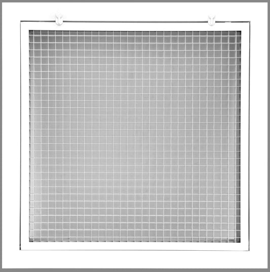 16" x 16" Cube Core Eggcrate Return Air Filter Grille for 1" Filter - Aluminum - White [Outer Dimensions: 18.5" x 18.5]