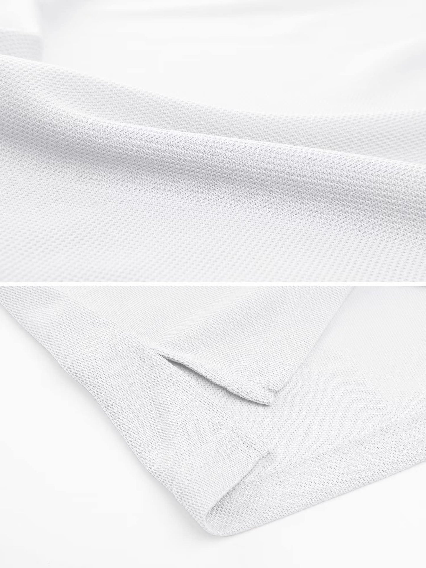 MAGCOMSEN White Polo Shirts for Men Short Sleeve Golf Collared Work Shirts Casual Shirts Quick Dry Summer Shirts L