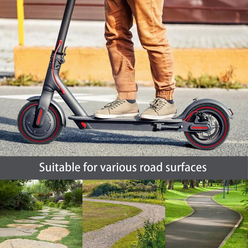 YINCL 60/70-6.5 Scooter Tire, 2pcs 10 x 2.5 Solid Tires，Replacement Wheel Compatible with 10x2.5-6.5 Rubber Scooter Tire