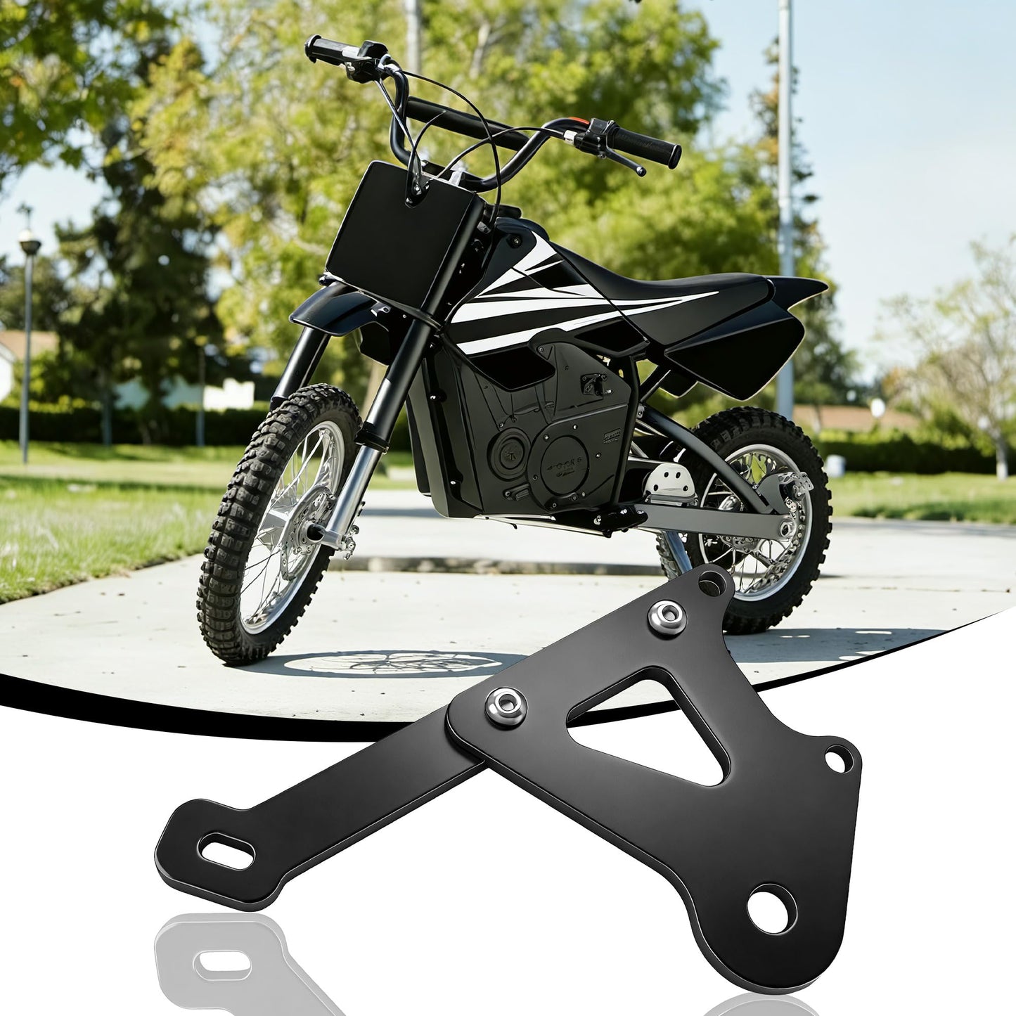 140mm Disc Brake Adapter, Compatible with Razor Dirt Bike MX350,, Aluminum Rear Brake Caliper Mount Bracket Kit for Enhanced Off-Road & Mountain Riding Safety（Black）