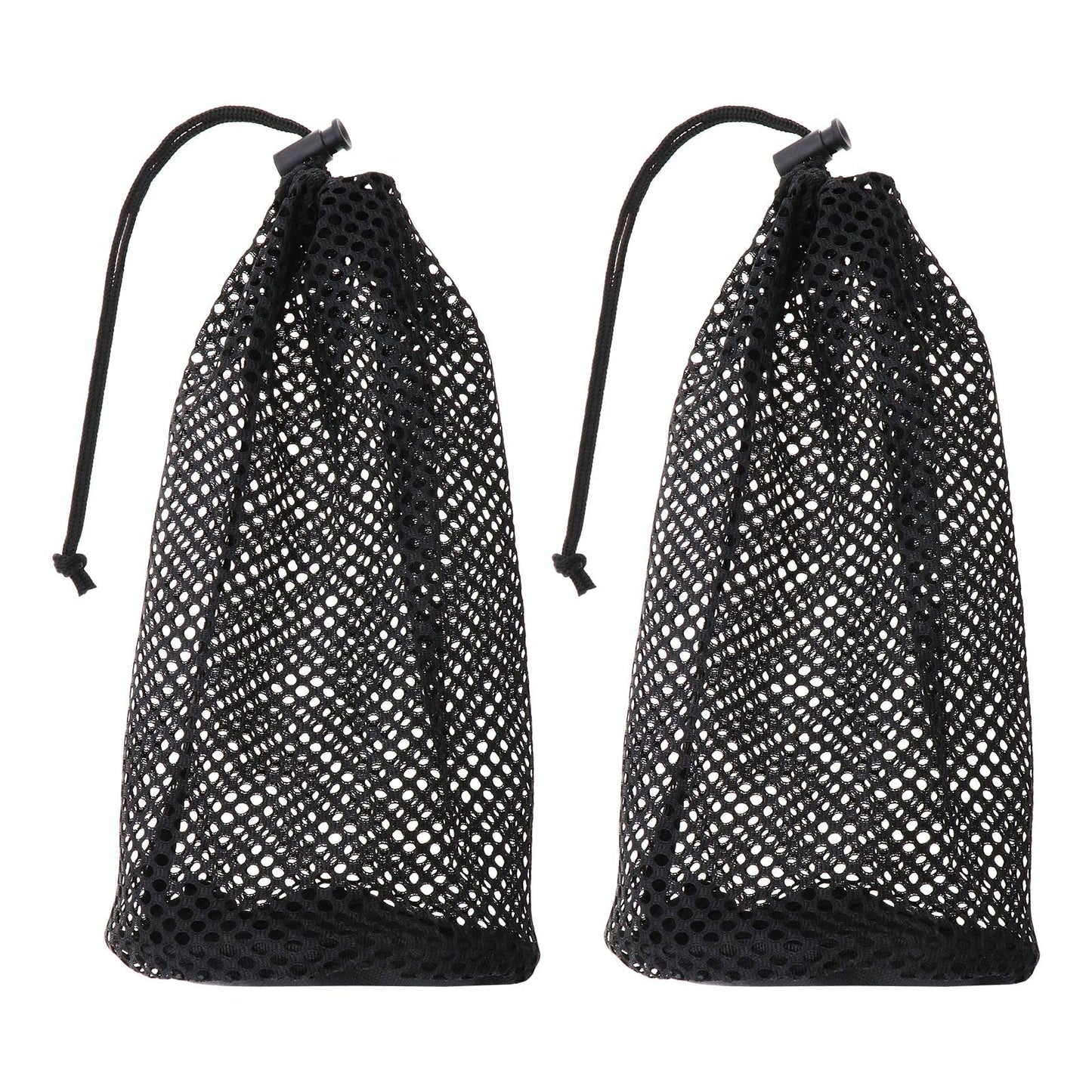 SING F LTD 2PCS Golf Ball Storage Bag - Nylon Mesh Pouch for 48-56 Balls - Drawstring Closure - Black