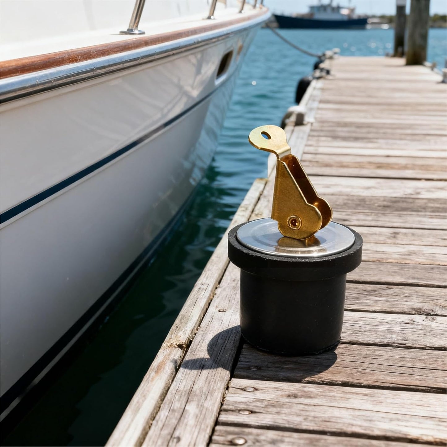 Brass Boat Drain Plug - Durable Snap Rubber Plug for Marine Deck Accessories