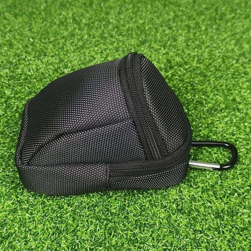 QIANQJL Golf Balls Pouch Bag Pocket Golf Ball Holder for Men Women Golf Tees Bag Pouch with Carabiner 2-Layers Zipper Golf Bags, 12*8*9CM, Quantity: 1