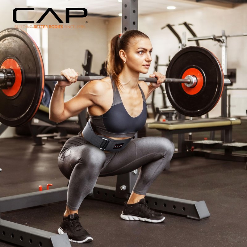 CAP Barbell Premium Nylon Weightlifting Belt – Heavy-Duty Support for Squats, Deadlifts, and Core Stability - Gray - Medium
