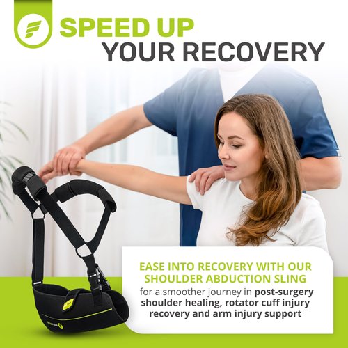 ErgoFoam Shoulder Sling with Abduction Pillow - Premium Abduction Sling Designed for Athletes - Arm Sling Shoulder Immobilizer With Pillow (Right)