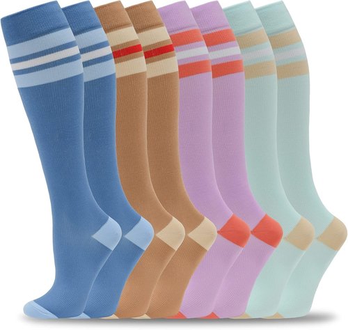 Fenglaoda Compression Socks - 20-30 mmHg Knee High Support for Men & Women | Ideal for Nurses, Pregnant, Travel
