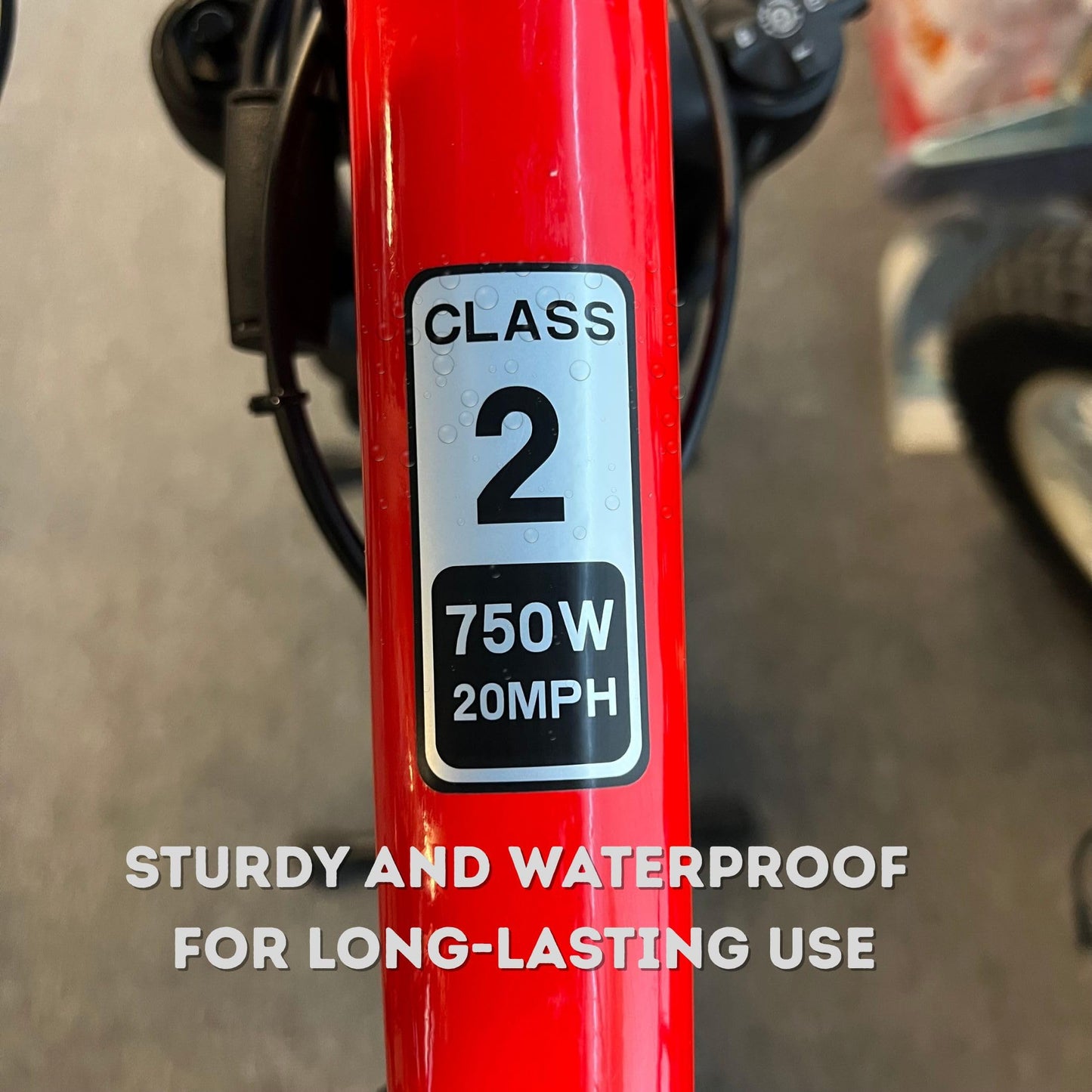 6PCS Ebike Stickers for Electric Bike – Class 2 Labels for E-Bike Identification, Waterproof Decals for Frame or Battery, Identify Your Electric Bicycle