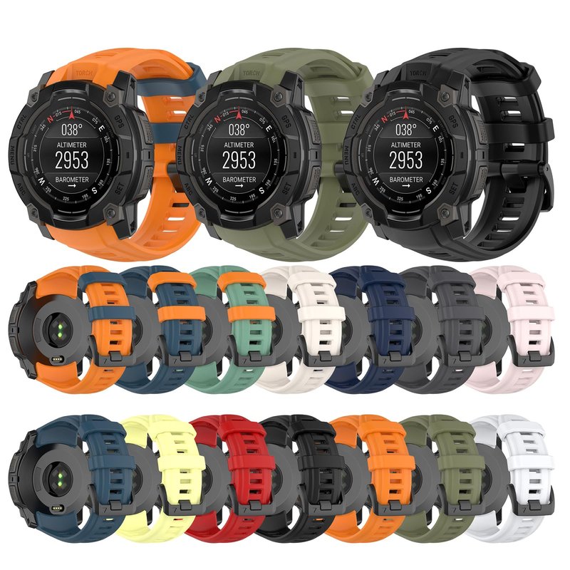 MOTONG Compatible with Garmin Instinct 3 45mm Replacement Band - Repalcement Silicone Wrist Watch Strap Band Compatible with Garmin Instinct 3 50mm(Black)
