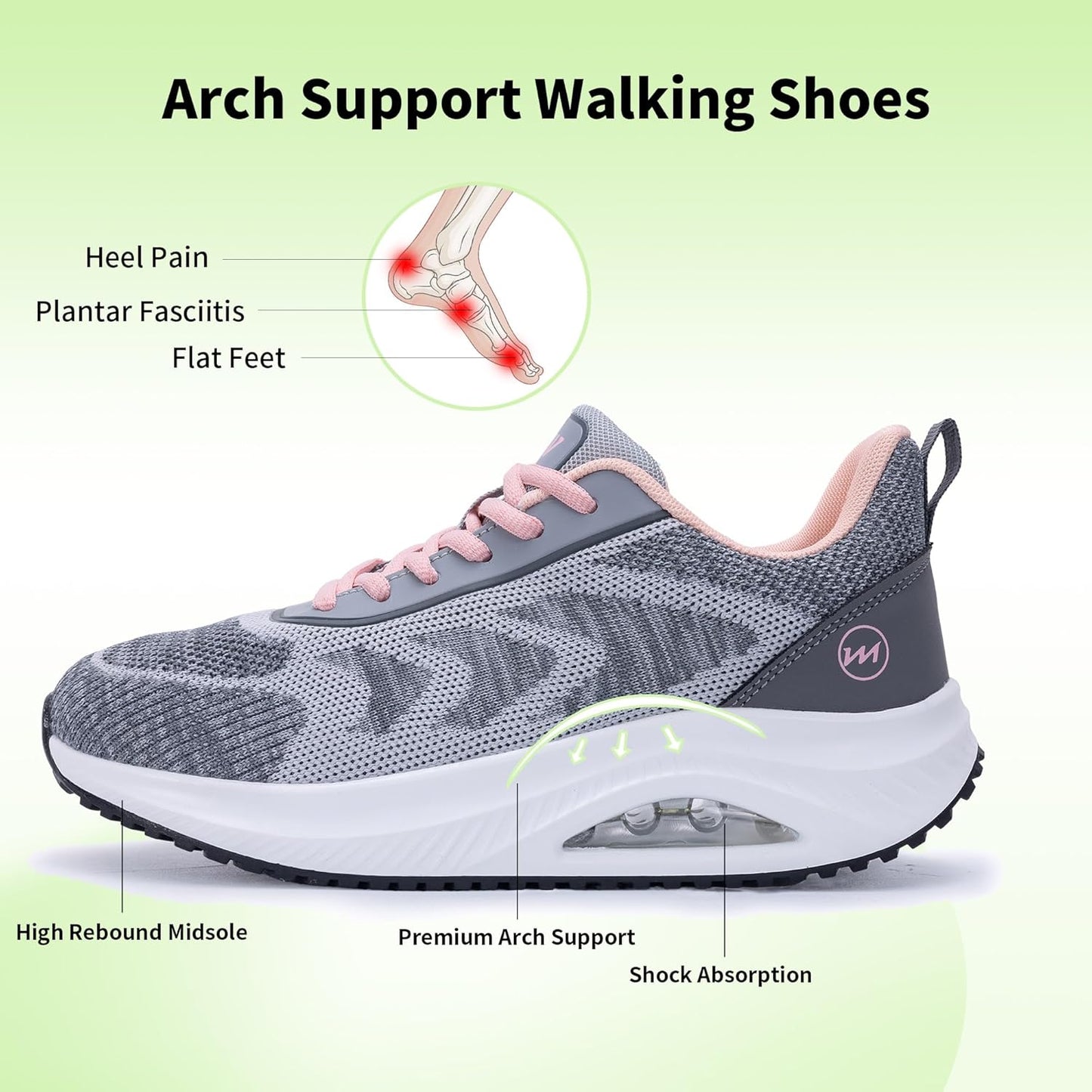 RomenSi Women's Arch Support Walking Shoes - Orthotic Fashion Sneakers for Plantar Fasciitis | Sizes 5.5-11