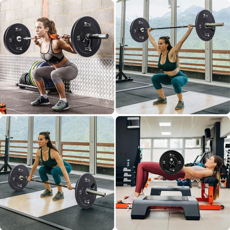 GarveeLife 30 LB Weights Bumper Plates Set,2 in Bumper Plate,Rubber Strength Training Plates for Weightlifting & Strength Training Home Gym