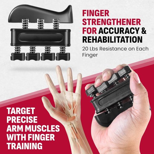 Grip Strength Trainer Kit - 4 Pack Hand Grippers with Adjustable Resistance for Muscle Building & Recovery