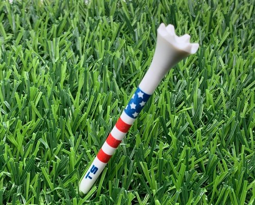 TRUESTRIKE Premium USA Golf Tees – 3¼" or 2¾" Durable Plastic Performance Tees (100 Pack) – Made in USA – Bulk Value Pack - Stars and Stripes 3 1/4