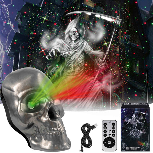 Halloween Projector - Reaper Projector Decorations Light with Timer,Remote Control, Hollween Lights for House, Garden, Yards, Scary Decorations