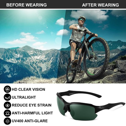 GGSTDDUP 4 PACK Polarized Sport Sunglasses for Women&Men UV Protection,Lightweight Running Cycling Fishing Sunglasses Outdoor Shades Black