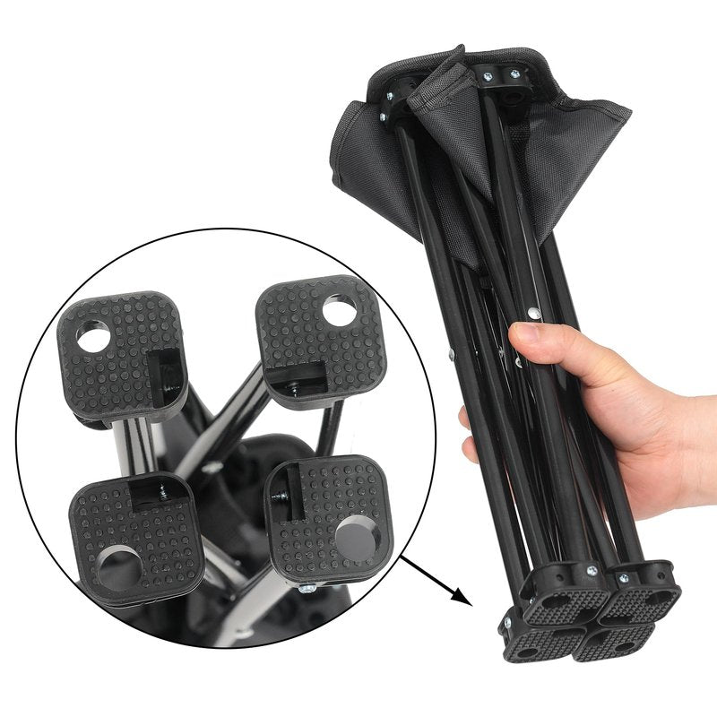 Wind Tour Portable Folding Camping Stool Outdoor Camping Lightweight Samll Chair for Fishing Hiking Gardening and Beach with Carry Bag (Medium Black -1)