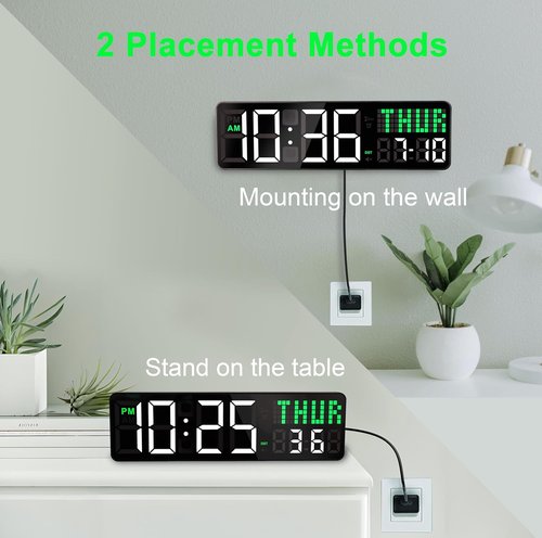 LUCORB 12'' Gym Timer - Digital Interval Workout Clock with Remote Control & 5 Display Modes | Ideal for Home Gym, Classroom, Office