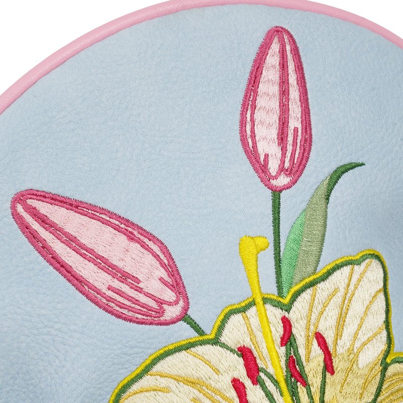 mytag Lily Driver Headcover Heavy Embroidery, Cute Golf Driver Head Cover Fits 460CC Head, Headcover for Girl Women, Light Blue