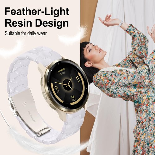 Compatible with Garmin Venu 3 Watch Band Resin, Venu 2/Venu 4 45mm, 22mm Strap Compatible for Forerunner 265/255/Vivoactive 4 Wristband Bracelet Replacement with Stainless Steel Buckle