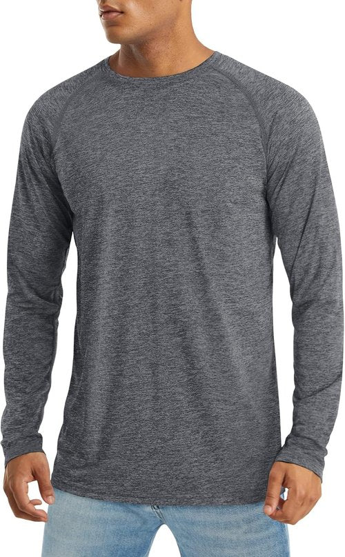 MAGCOMSEN Men's Quick-Dry Long Sleeve Shirt | UPF 50+ Sun Protection Athletic Fishing Tee