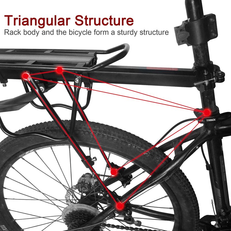 Dirza Bike Cargo Rack Bike Rear Rack with Fender Full Quick Release Adjustable Bicycle Carrier Bike Luggage Rack 115 lbs Capacity