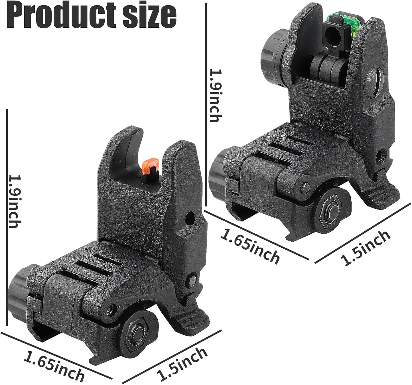 Skiennix Flip Up Sights - Lightweight Front & Rear Tactical Sights for Enhanced Accuracy