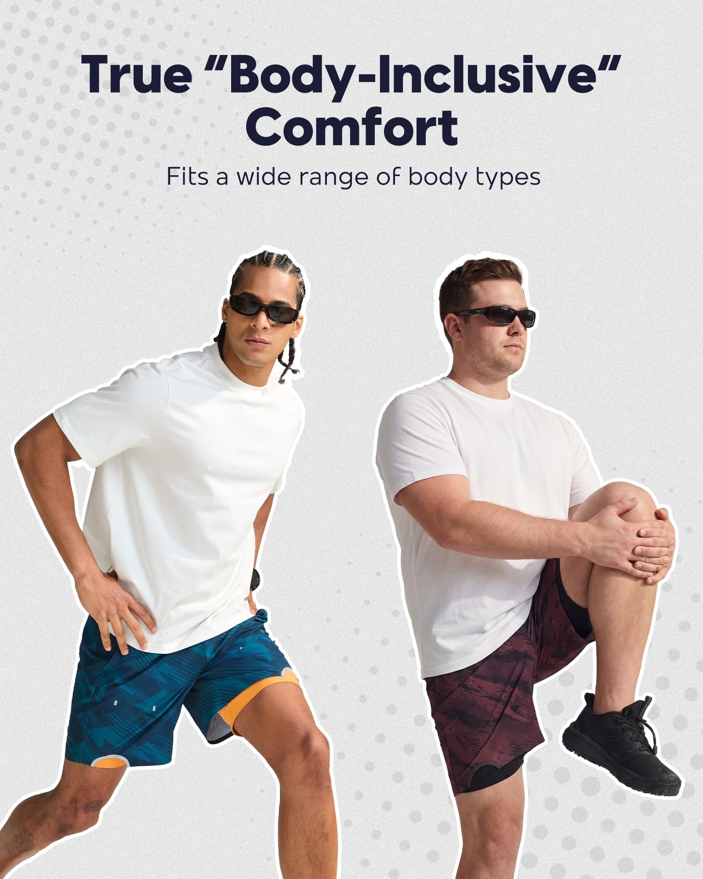 maamgic Men’s Running Shorts 7" 2 in 1 Compression Liner 4-Way Stretch Quick Dry Laser Perforated Gym Workout Athletic Shorts with Pockets Large Dark Blue