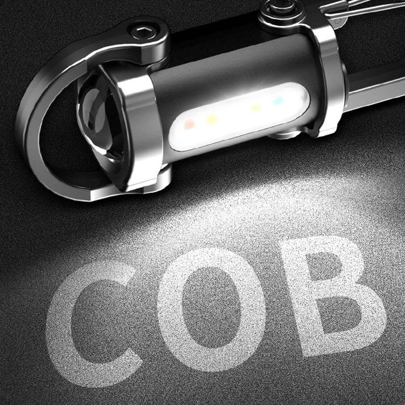 Skywolfeye 2 Pack Rechargeable Keychain Flashlights, EDC Mini Keychain Flashlight 6 Light Modes Waterproof, Compact Pocket COB Light for Night Working, Running, Walking, Camping, Fishing, Hiking