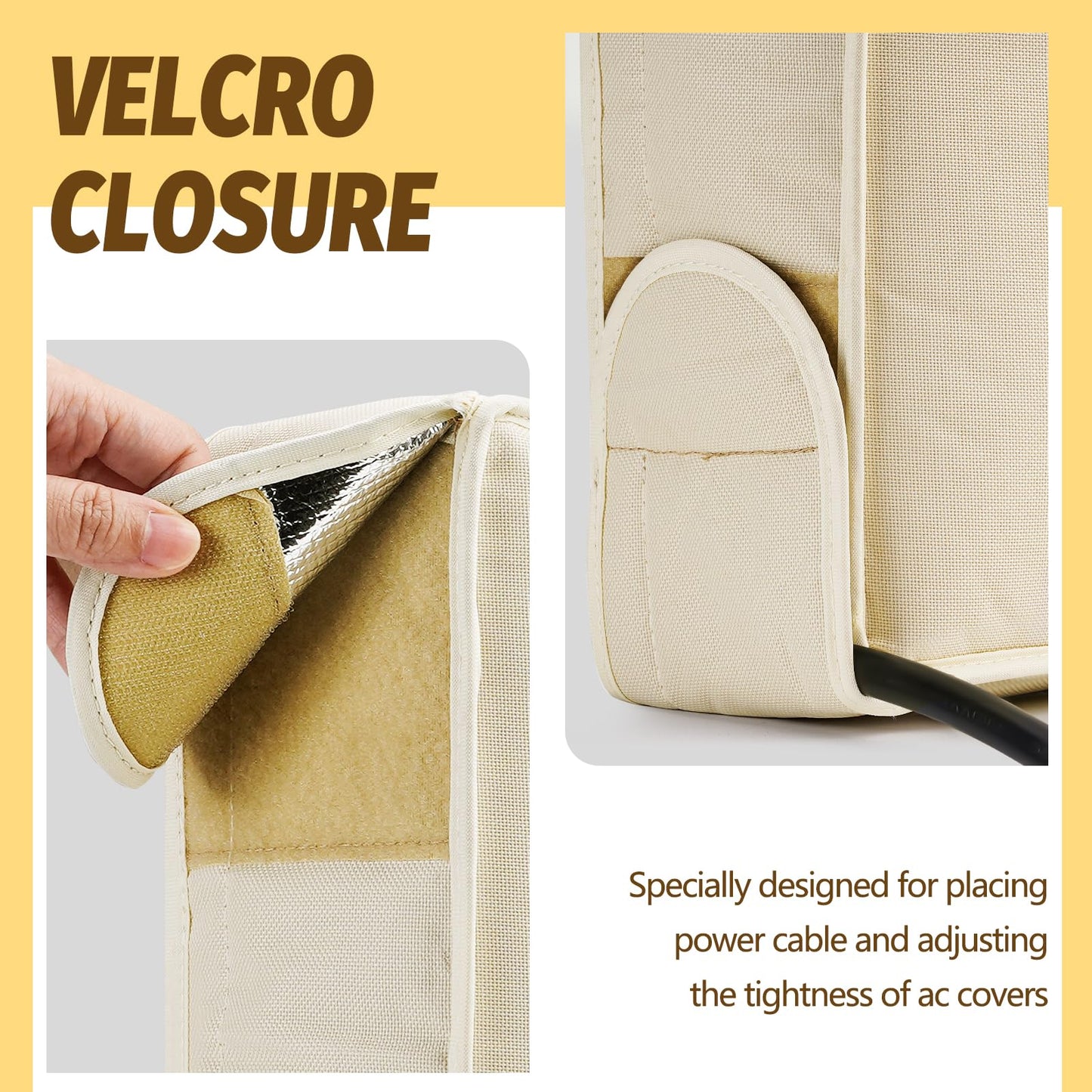 Air Conditioner Cover Indoor - Window Ac Covers for Inside, Windproof, Dustproof and Waterproof Window Air Conditioner Cover for Winter, Insulation for Wall Ac Unit 17"W x 13"H x 3.5"D, Beige