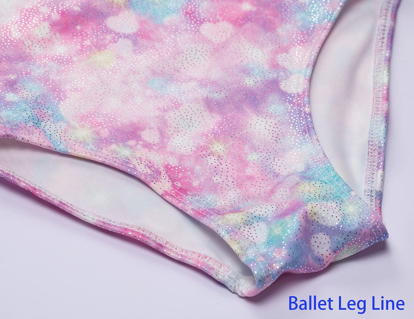 Domusgo Gymnastics Leotards for Girls 2t 3t Purple Hearts Sparkly One Piece Tumbling Outfits
