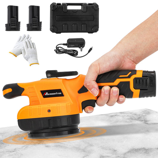 Mxmoonfree Tile Vibration Tool with Suction Cup Ultra-Lightweight with 2Pcs Battery, Storage Case, 12,000 RPM Adjustable Vibration, Portable Tile Tools Leveling Machine for DIY & Pro Installation