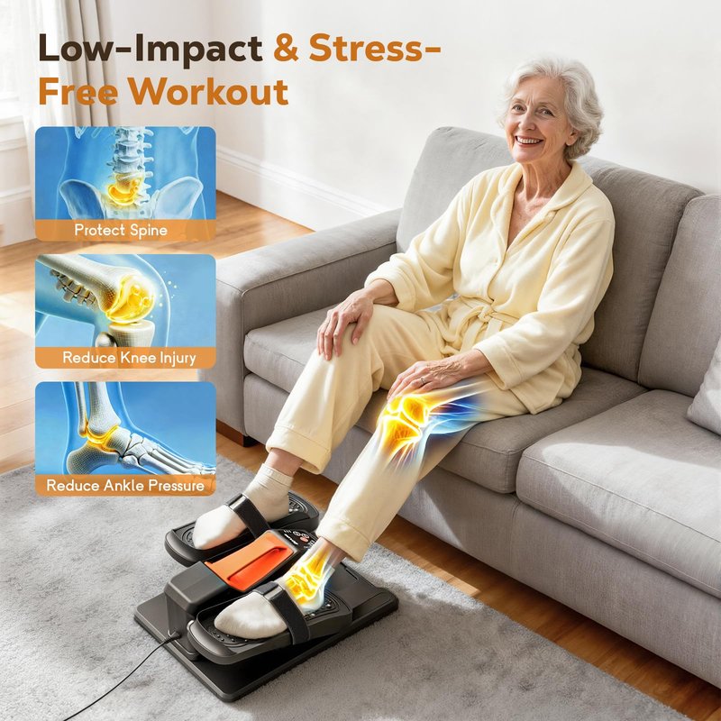 Roylvan Under Desk Elliptical Machine, Electric Ellipse Leg Exercise as seen on TV, Quiet Seated Pedal Elliptical for Seniors with Remote Control for Home Office, 12 Adjustable Speeds
