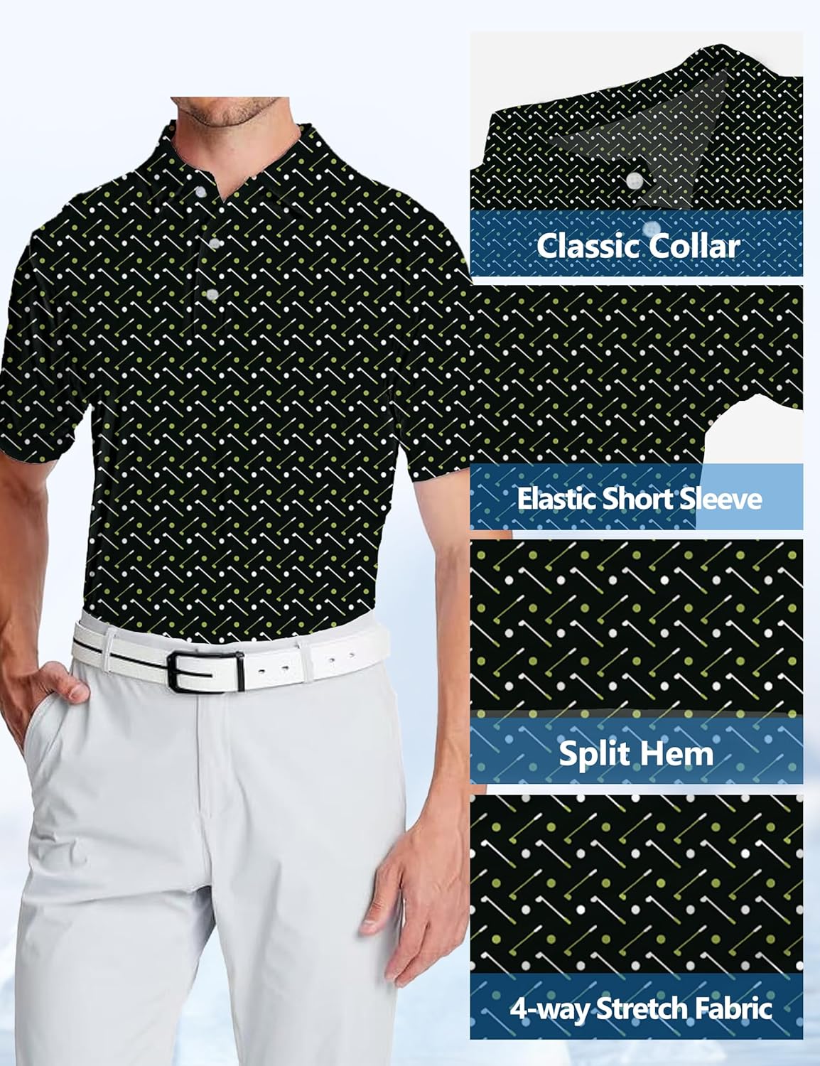 Regine Switzerland Men's Golf Shirt - Performance Moisture-Wicking Short Sleeve Polo