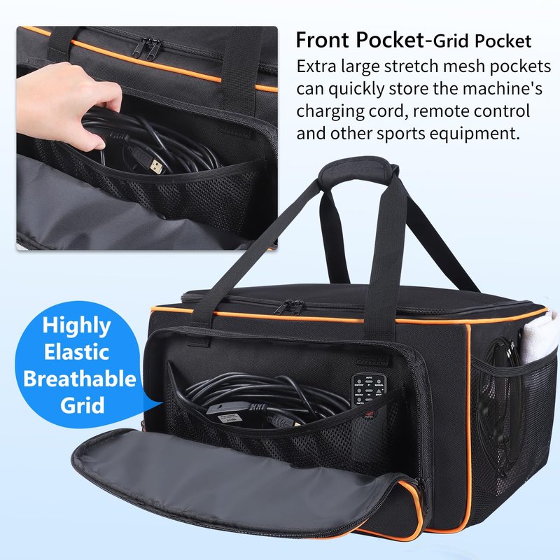 Rsobl Storage Bag Compatible with GUGTTR Pedal Exerciser, Under Desk Elliptical Trainer Machine Carry Case Adjustable Organizer for Pedal Exerciser with Extra Pockets for Accessories, Bag Only