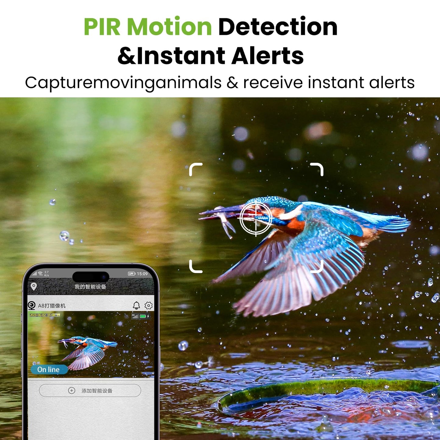 4G LTE Smart Trail Camera,HD Night Vision, IP65 Waterproof, 0.3s Trigger Speed, 2K Live Video & Photo, Motion Capture,Hunting Cam with SIM Card,Solar Power Charging,APP Control.