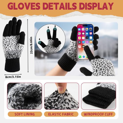 Bodvera Womens Winter Beanie Hat Scarf Gloves Fuzzy Socks 4 In 1 Set Thermal Fleece Knitted Hat Warm Long Scarf Cold Weather