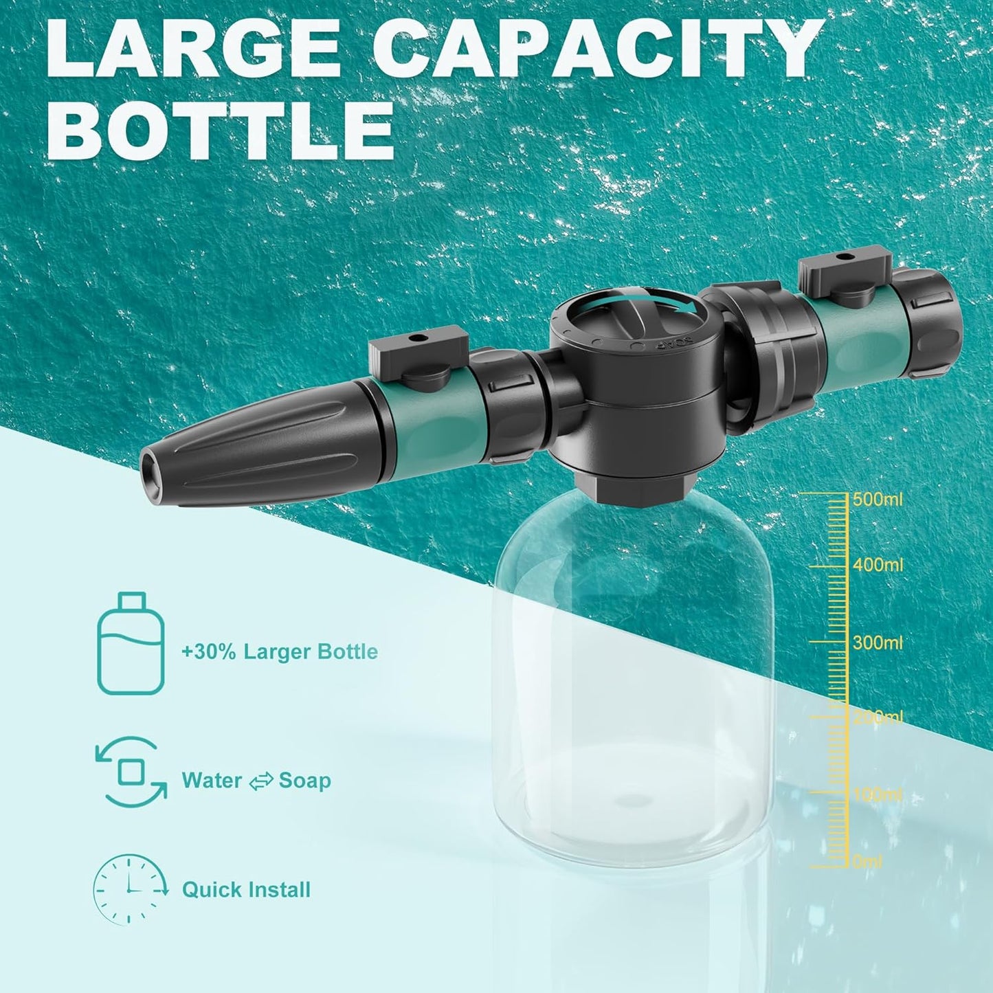 Salt Remover Flush Kit by [Brand Name] - 500ml High Capacity Bottle with Dual Control & 3 Spray Modes for Boats, Engines, and Trailers