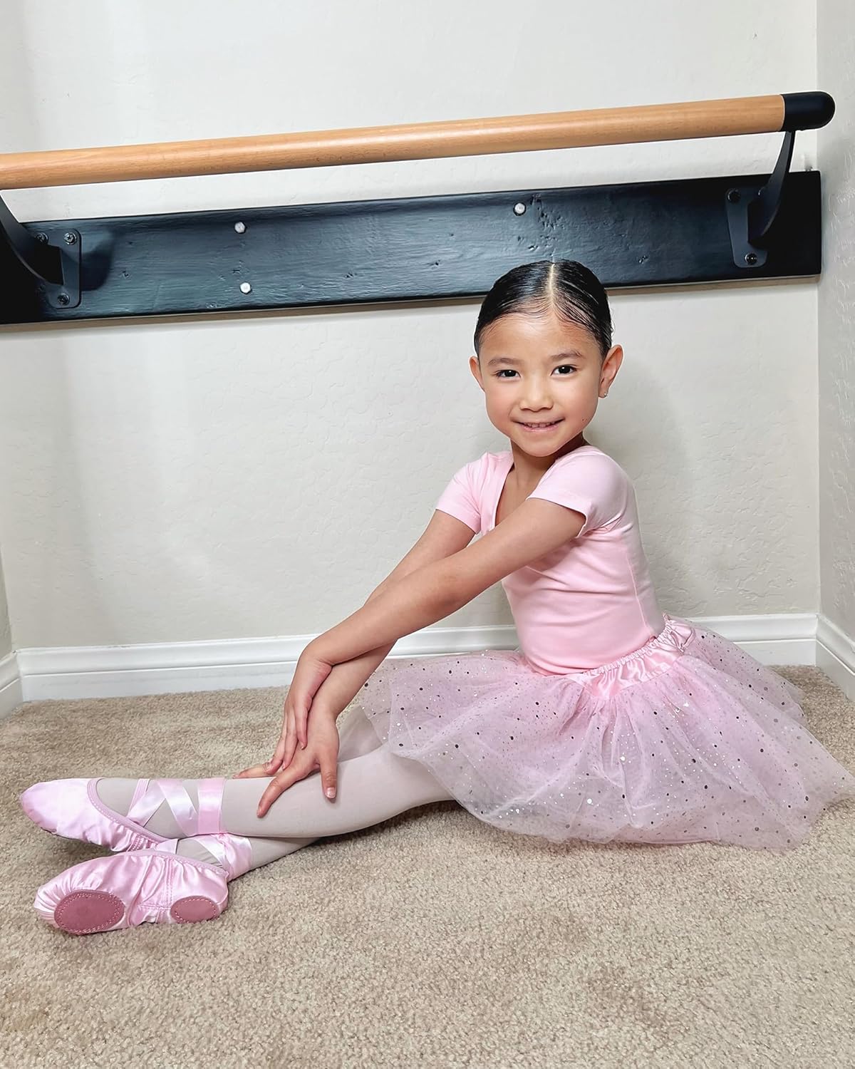 Stelle Ballet Shoes - Satin Ribbons Dance Slippers for Girls | Toddler to Big Kids Sizes