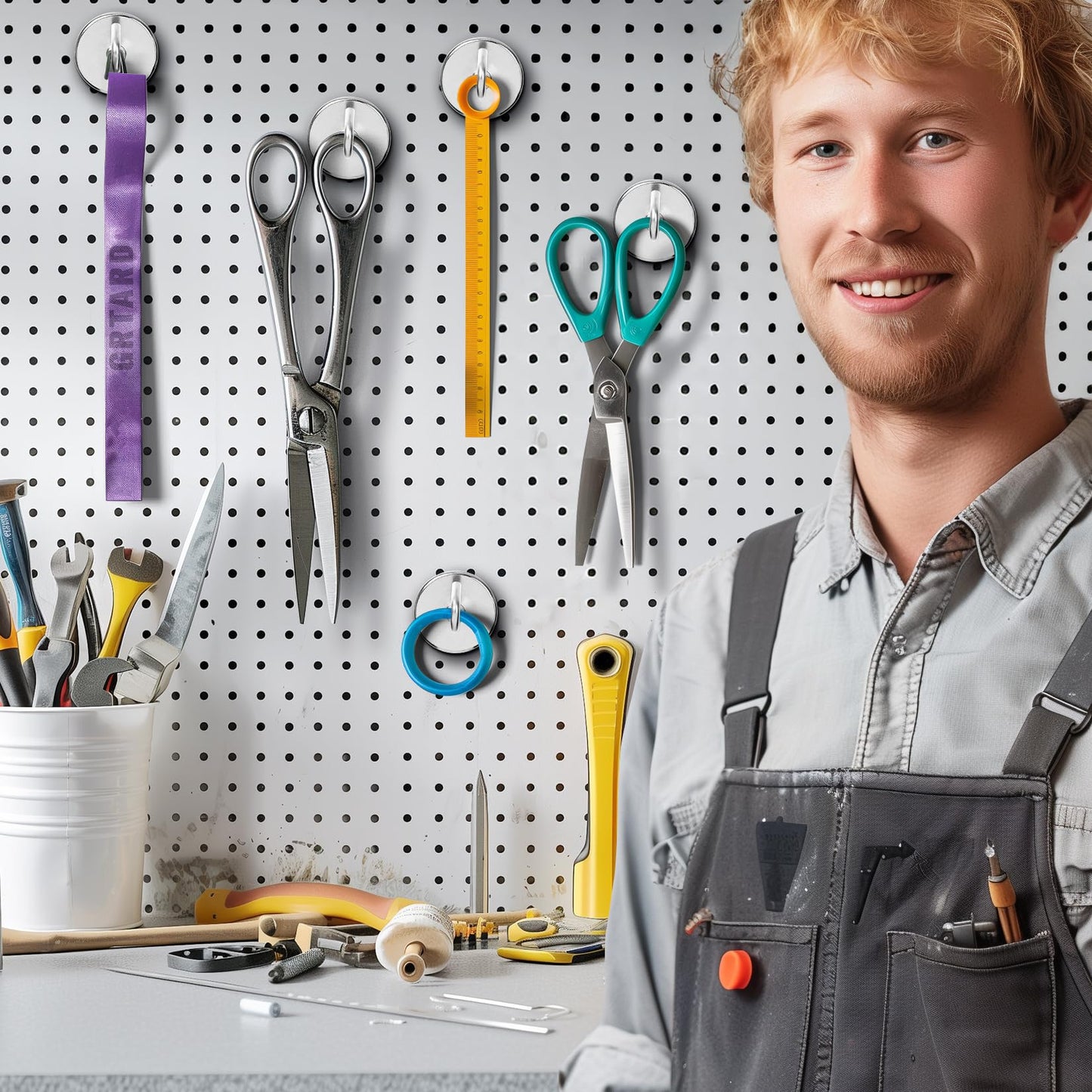 Grtard 110 lbs Magnetic Hooks Heavy Duty, 8 Pack Strong Magnet Hook for Cruise Cabins, Large Magnetic Hooks, Magnets with Hooks for Hanging, Cruise, Curtain, Home, Kitchen, Workplace(Silver)