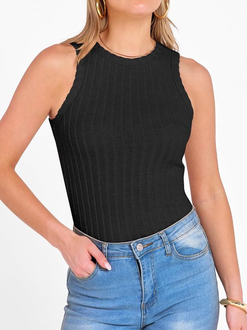 ANRABESS High Neck Tank Top - Soft Slim Fit Sleeveless Shirt for Women | Trendy Summer Casual Wear