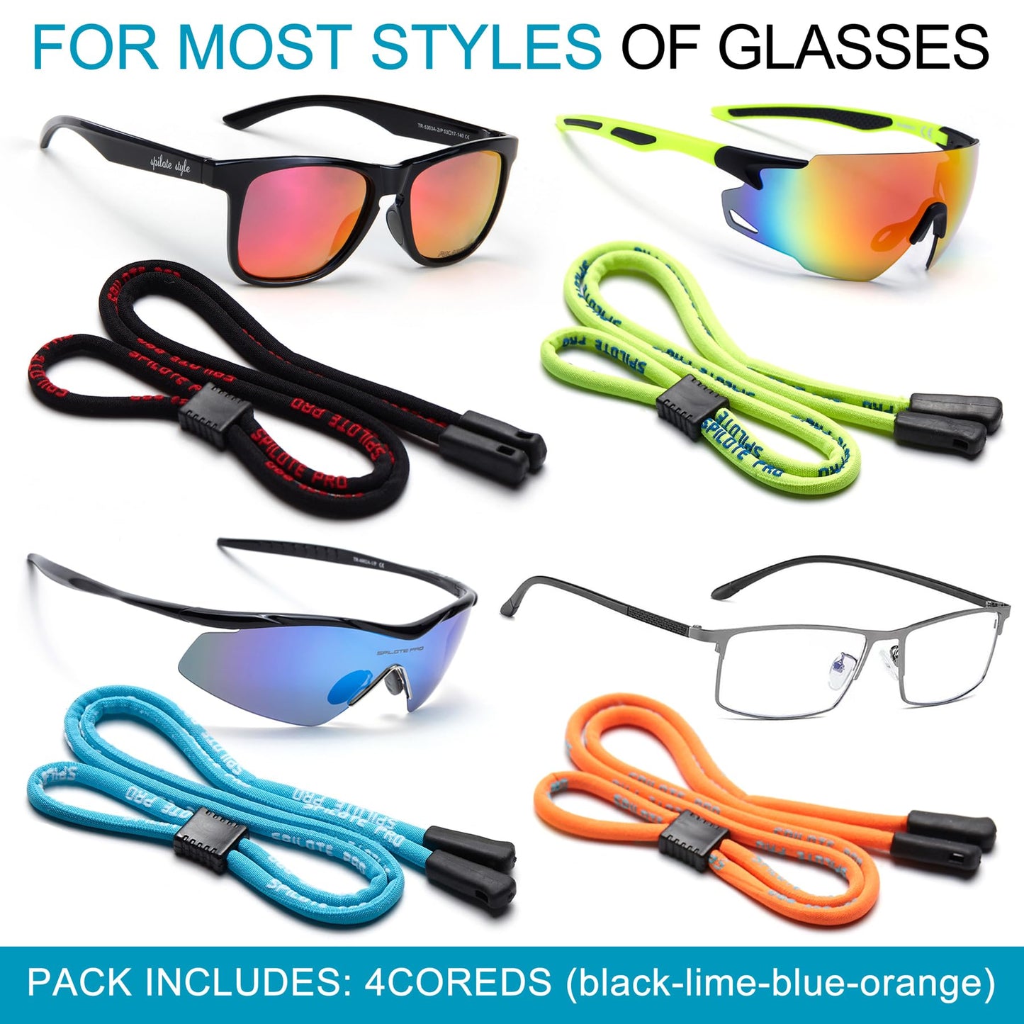 Boelley Eyeglasses String Holder Strap Chain Necklace Rope-Sports Sunglasses Strap Cord Lanyard-Adjustable Eyewear Retainer