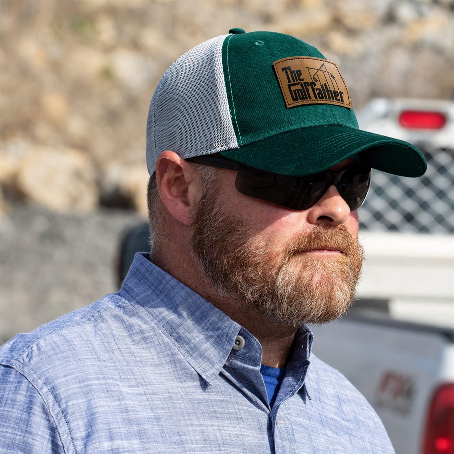 Christmas Father Golf - Dad Hat - Gifts for Dad from Daughter, Son, Kids - Golf Gifts for Men - Adjustable Fit, Comfortable Cotton, Perfect for Casual Wear - The Father Trucker Hat, Green