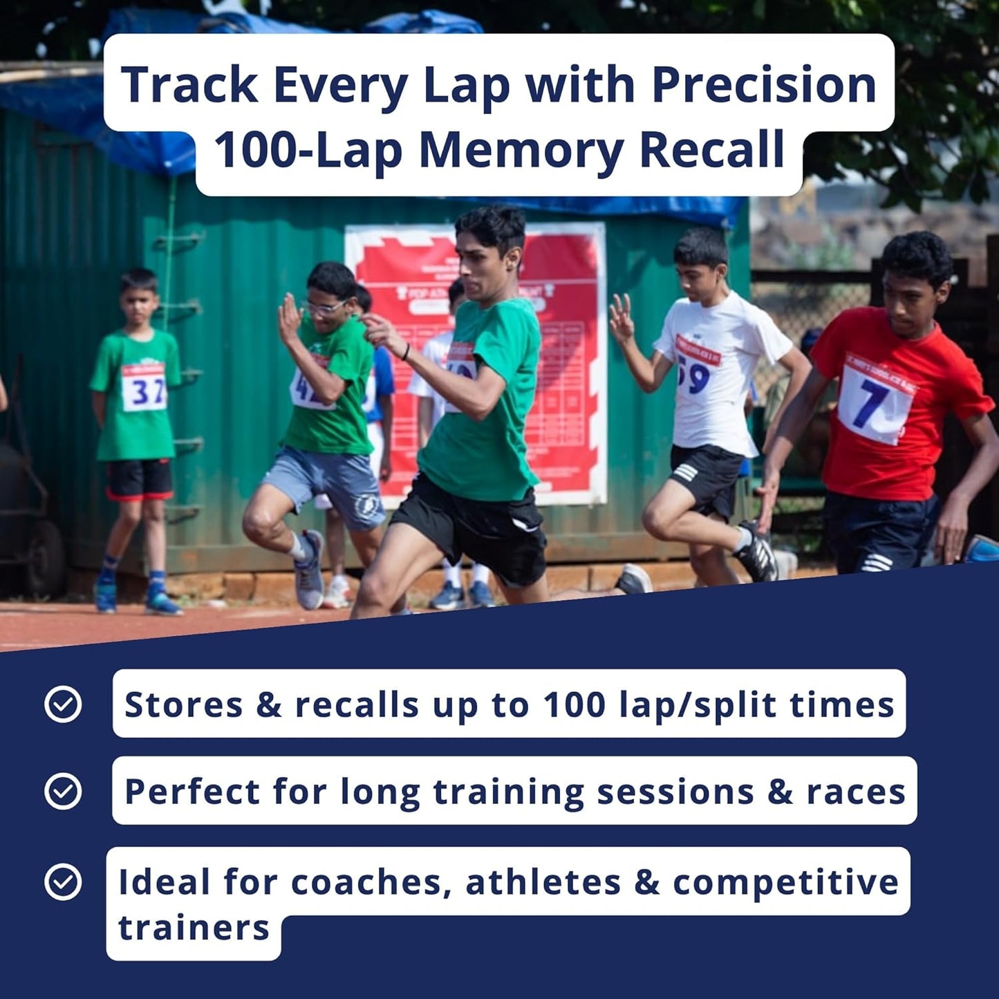 Ultrak 100 Lap Memory Timer - Accurate Timing Solution for Athletes | Bright Yellow Design