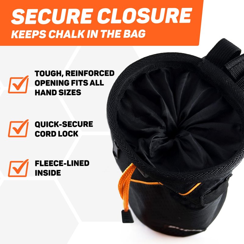 Chalk Bag for Rock Climbing - Rock Climbing Gifts Gear Accessories - Weight Lifting, Gym, Bouldering, Disc Golf, Wall, Rock Climbing Chalk Bag